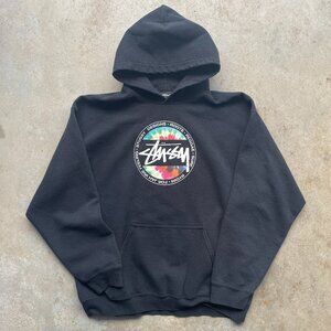 Stussy Men's Hoodie Sweatshirt "Tie-Dye Logo" Size: Large Pullover Streetwear